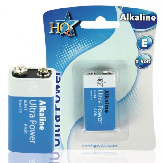 9 Volt block battery HQ Alkaline Ultra Power