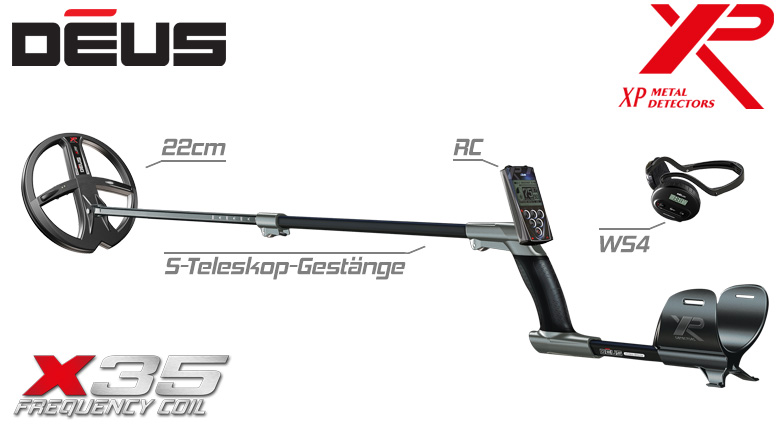 XP DEUS X35 22 RC WS4 Komplett-Set