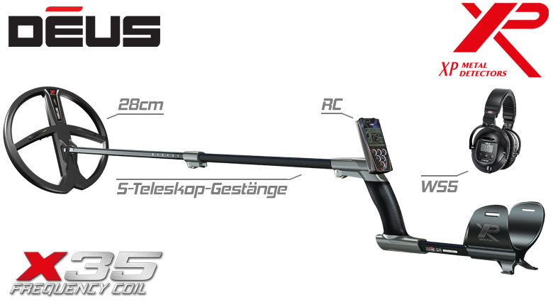 XP DEUS X35 28 RC WS5 Komplett-Set